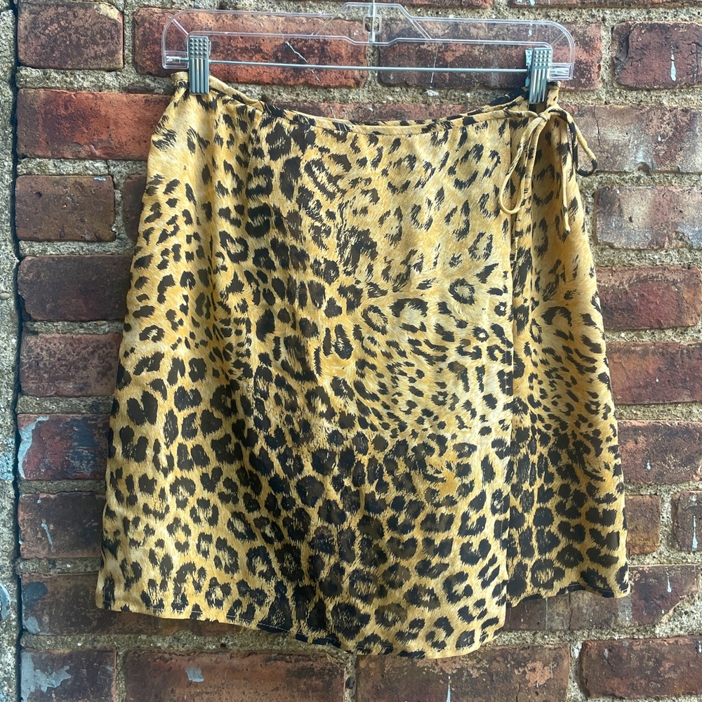 Anne Klein Silk Leopard Print Wrap Skirt - 28” waist *Sample*